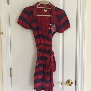 Free People Rugby Striped Wrap Dress